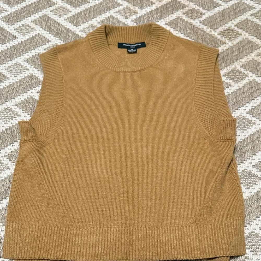 French Connection Mustard Sleeveless Knit Sweater Vest